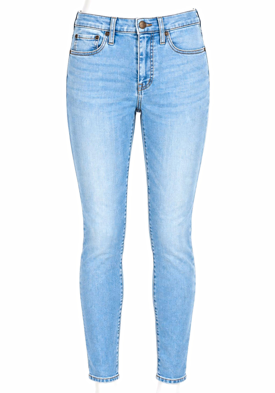 J.CREW Jeans Women's Sz 26 Light Wash Blue High-Rise Skinny Stretch Button Zip
